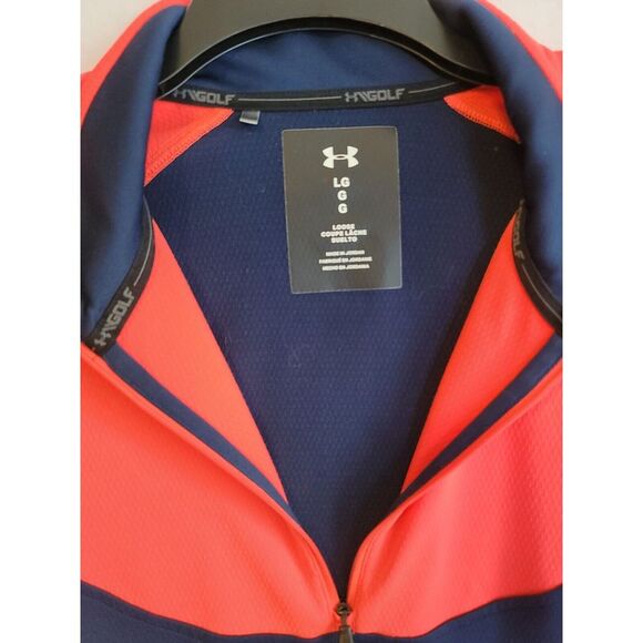 Under Armuor Golf Men's L Loose Pockets Quarter Zip Long‎ Sleeves - Picture 4 of 7